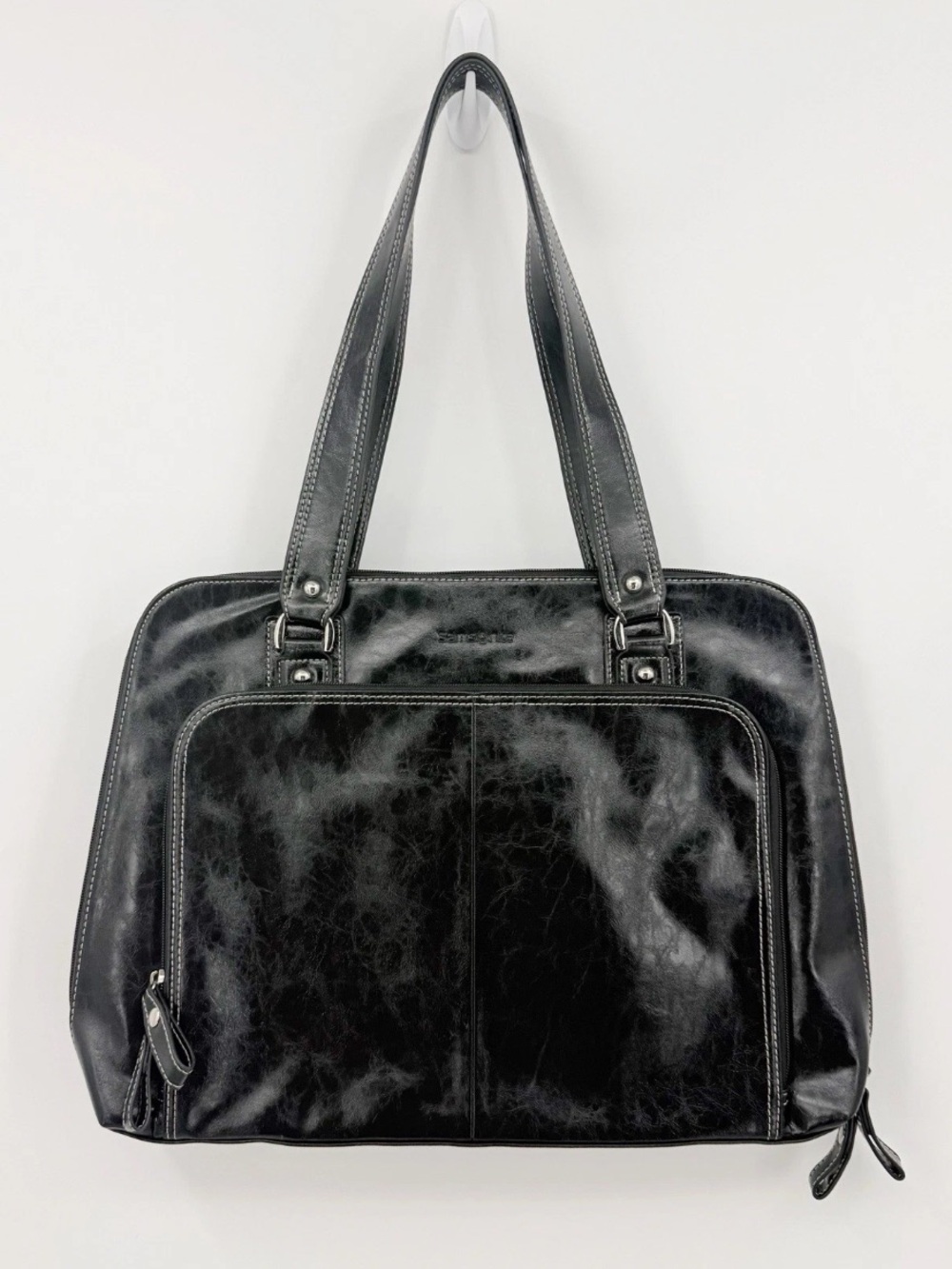 Samsonite Black Faux Leather Tote Handbag